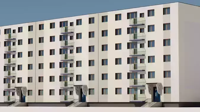 Eastern European Building 016 Low-poly 3D model