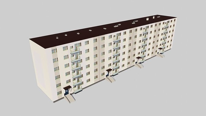 Eastern European Building 016 Low-poly 3D model 4