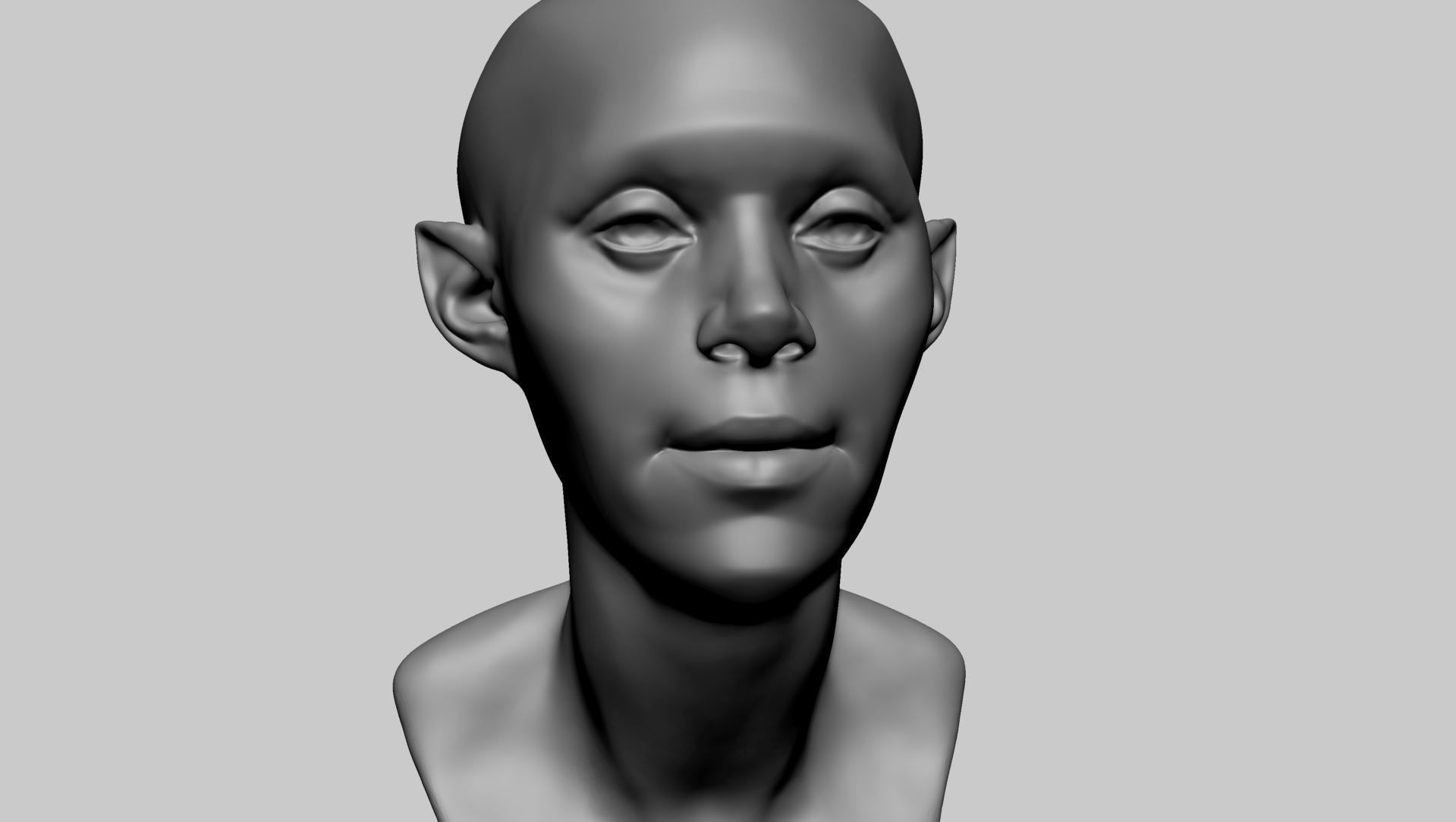 Base Female Head E 3D model_8