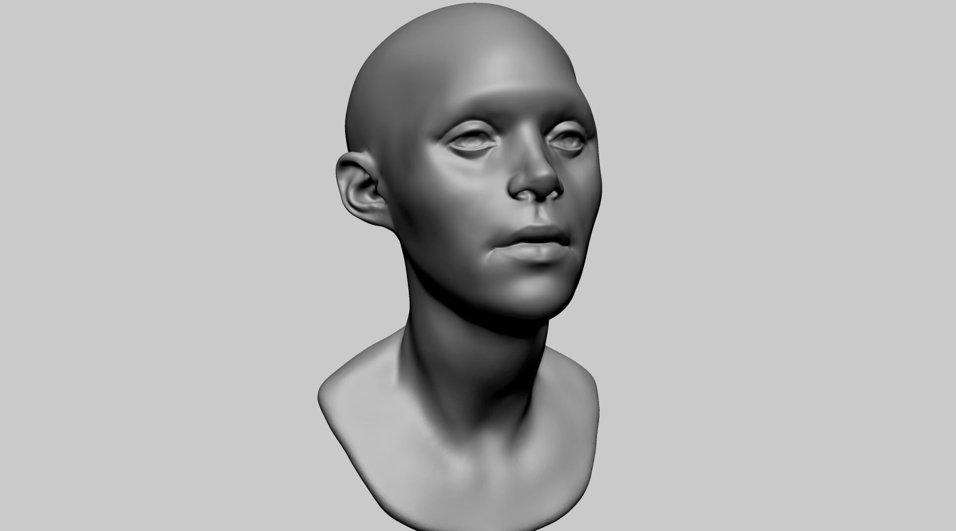 Base Female Head E 3D model_13