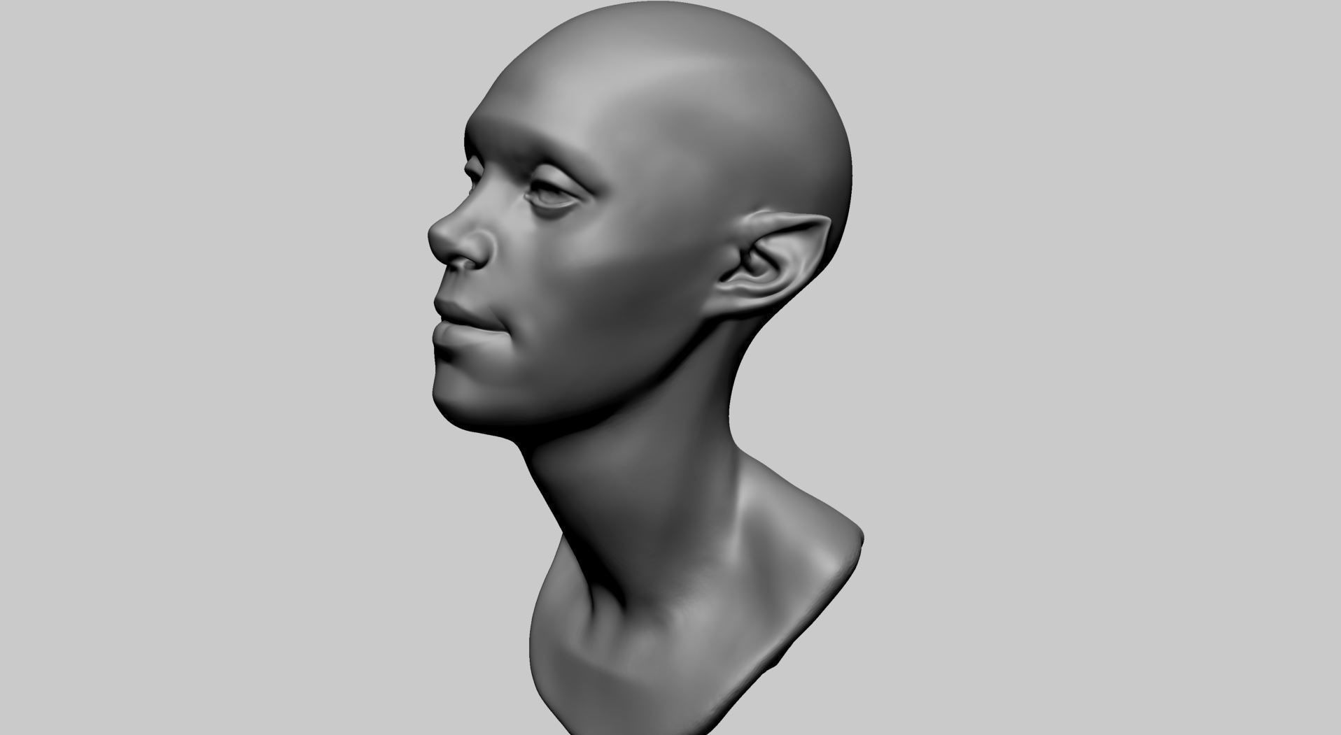 Base Female Head E 3D model_6