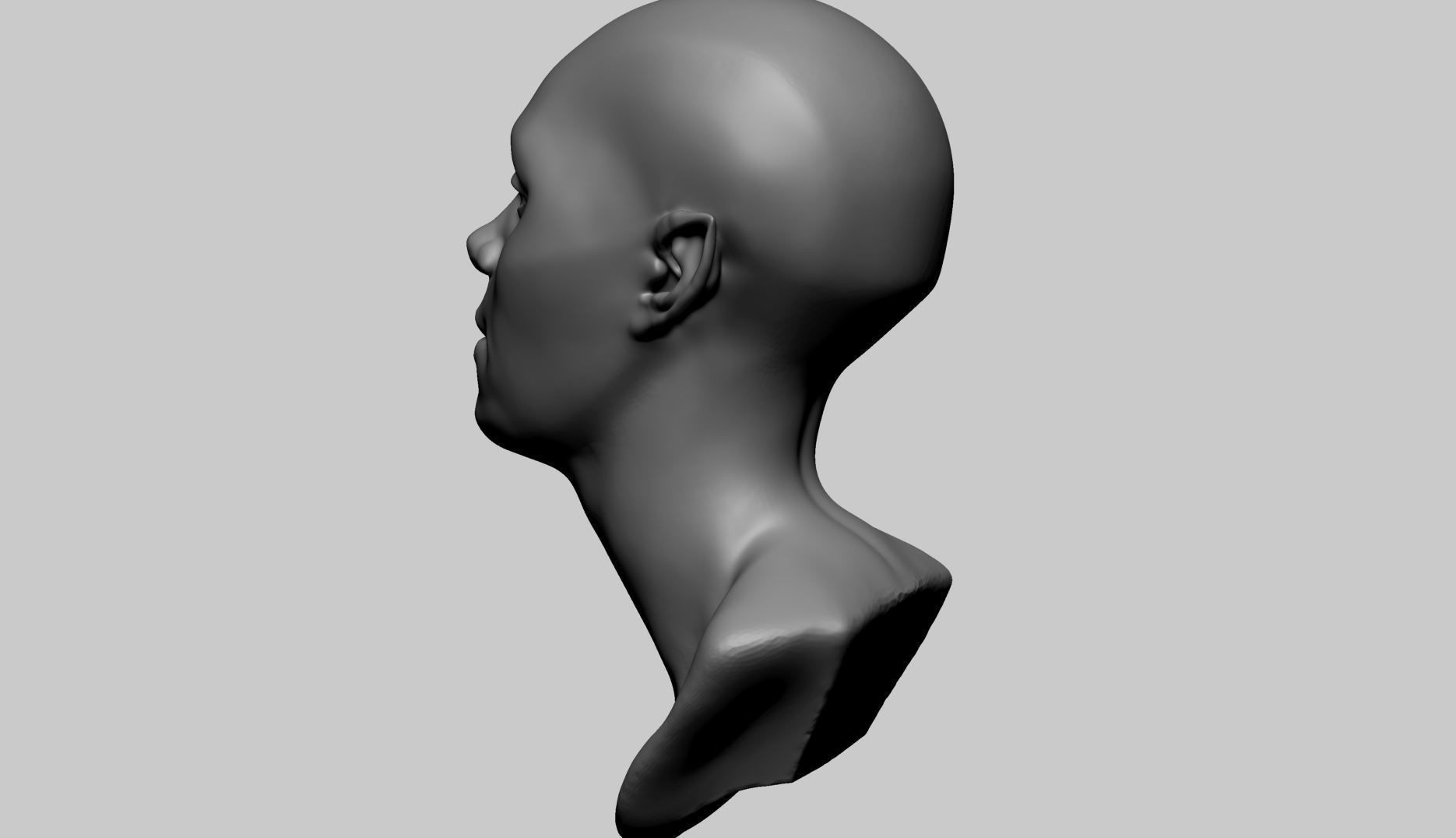 Base Female Head E 3D model_5
