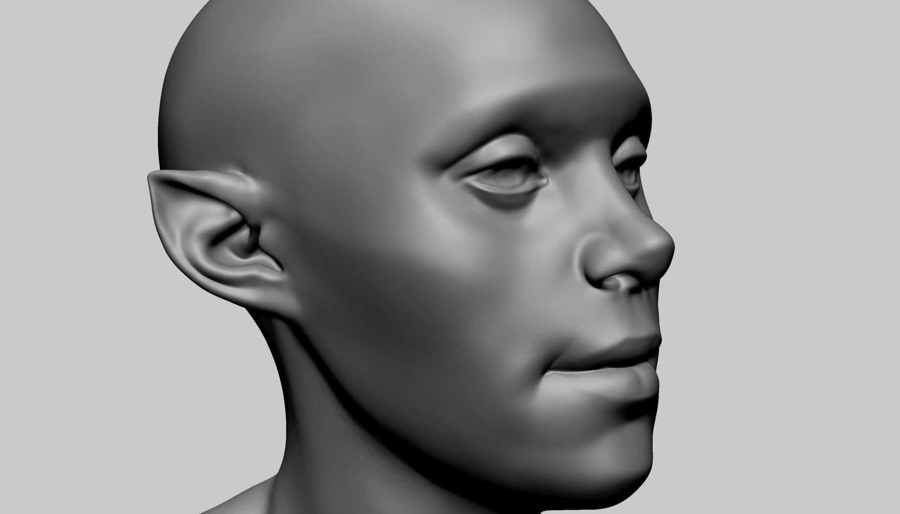 Base Female Head E 3D model_9