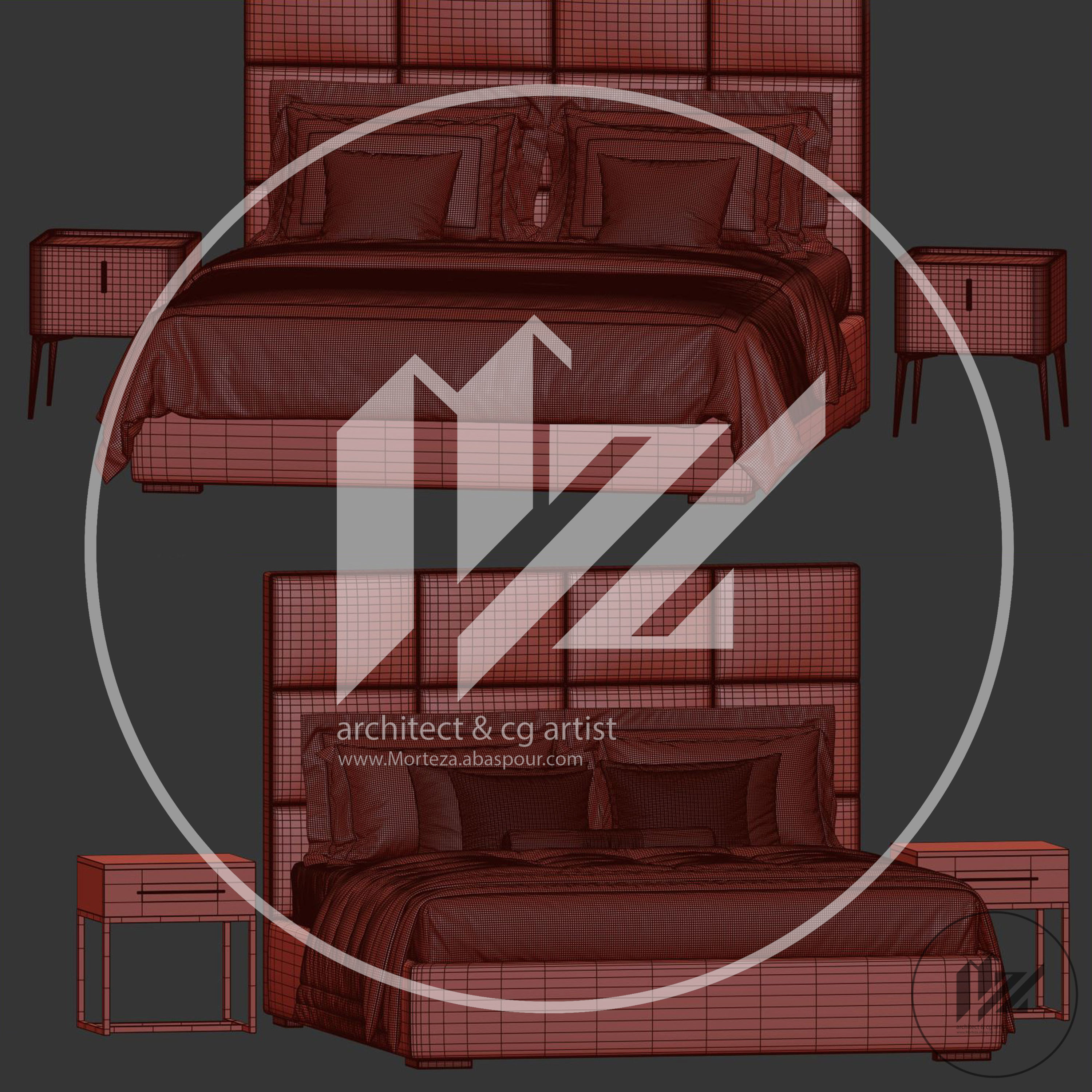 Meridiani BARDO Bed 3D model_4