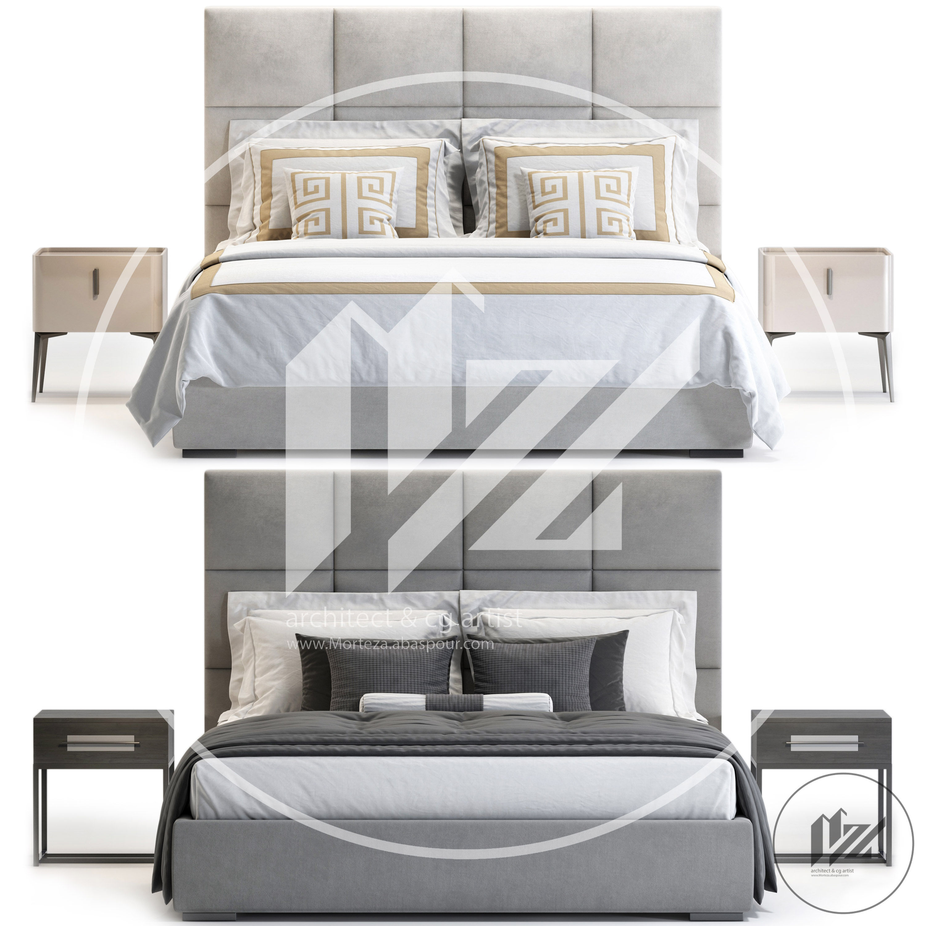 Meridiani BARDO Bed 3D model_2
