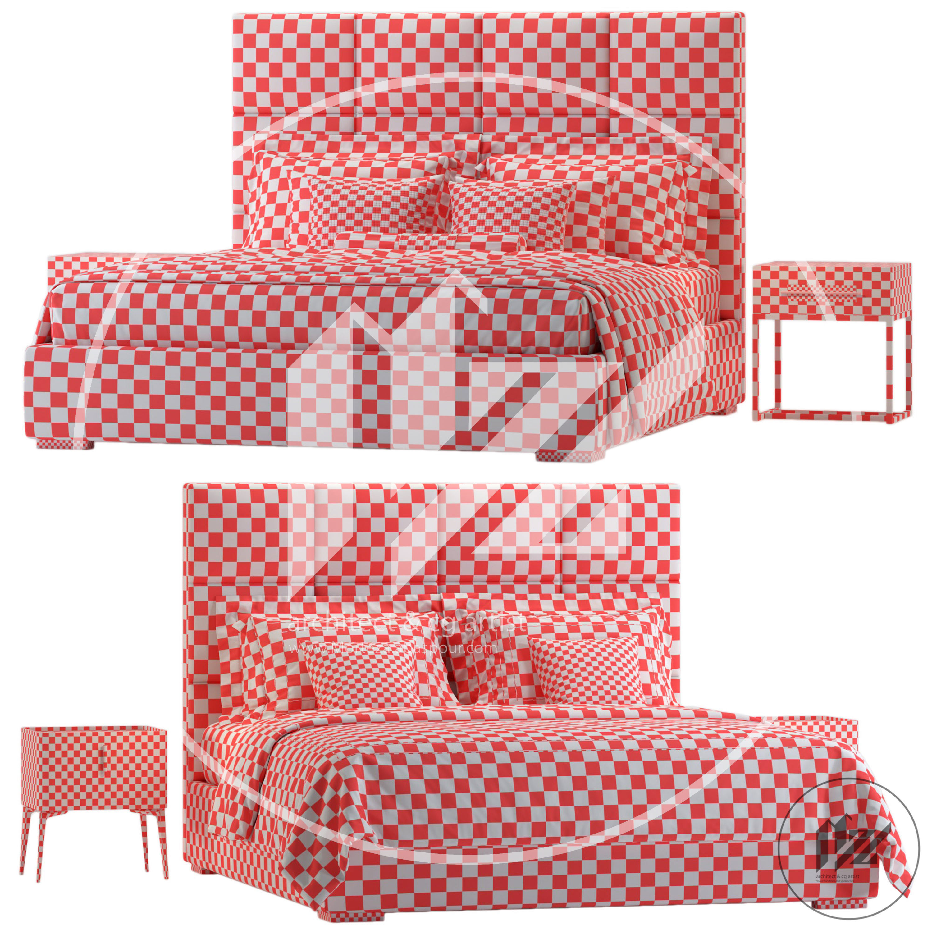 Meridiani BARDO Bed 3D model_3