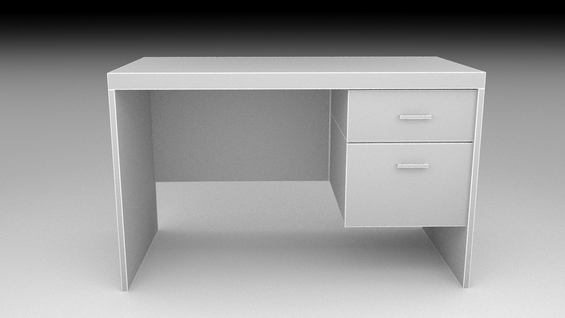 Office desk 3D model_2
