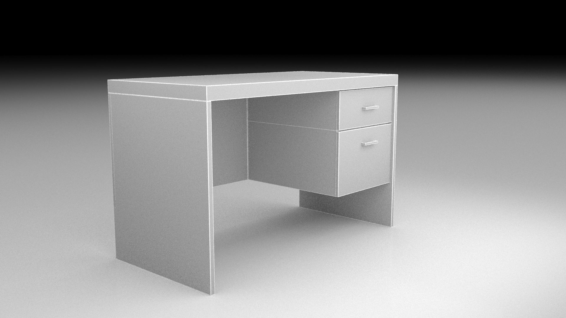 Office desk 3D model_3