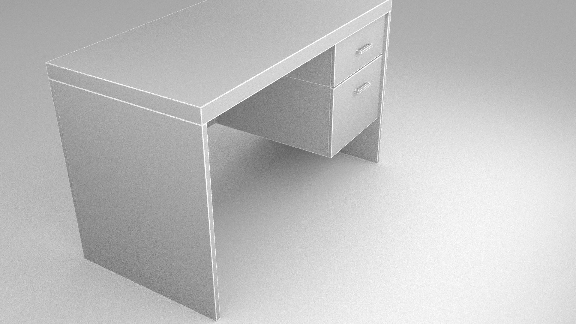 Office desk 3D model_4