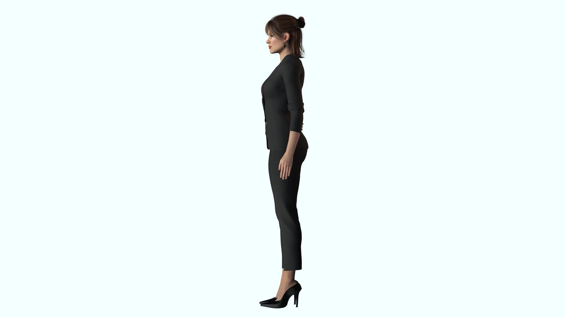 Business Woman in Suit Female 3D Model Low-poly 3D model_9