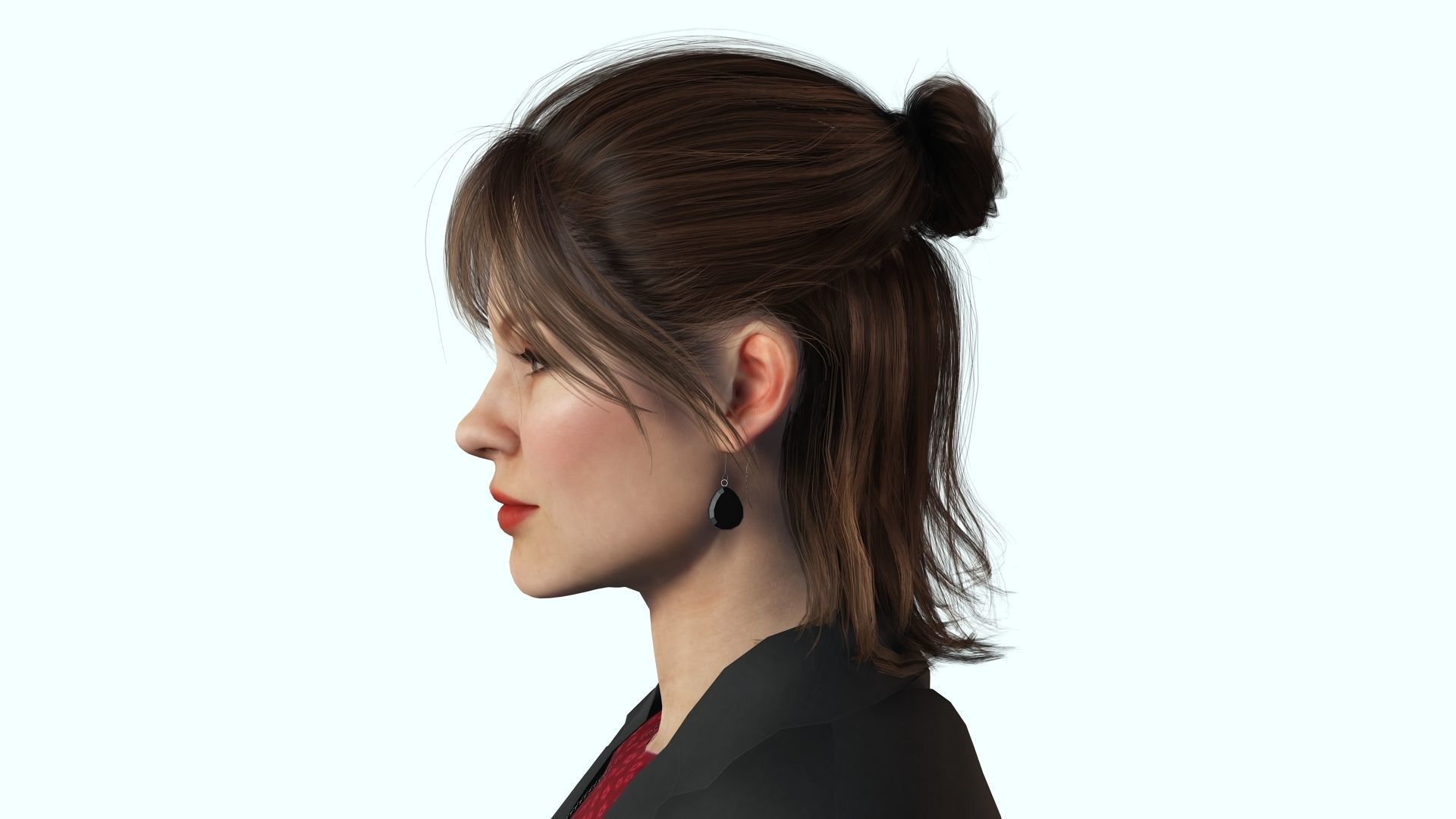 Business Woman in Suit Female 3D Model Low-poly 3D model_2