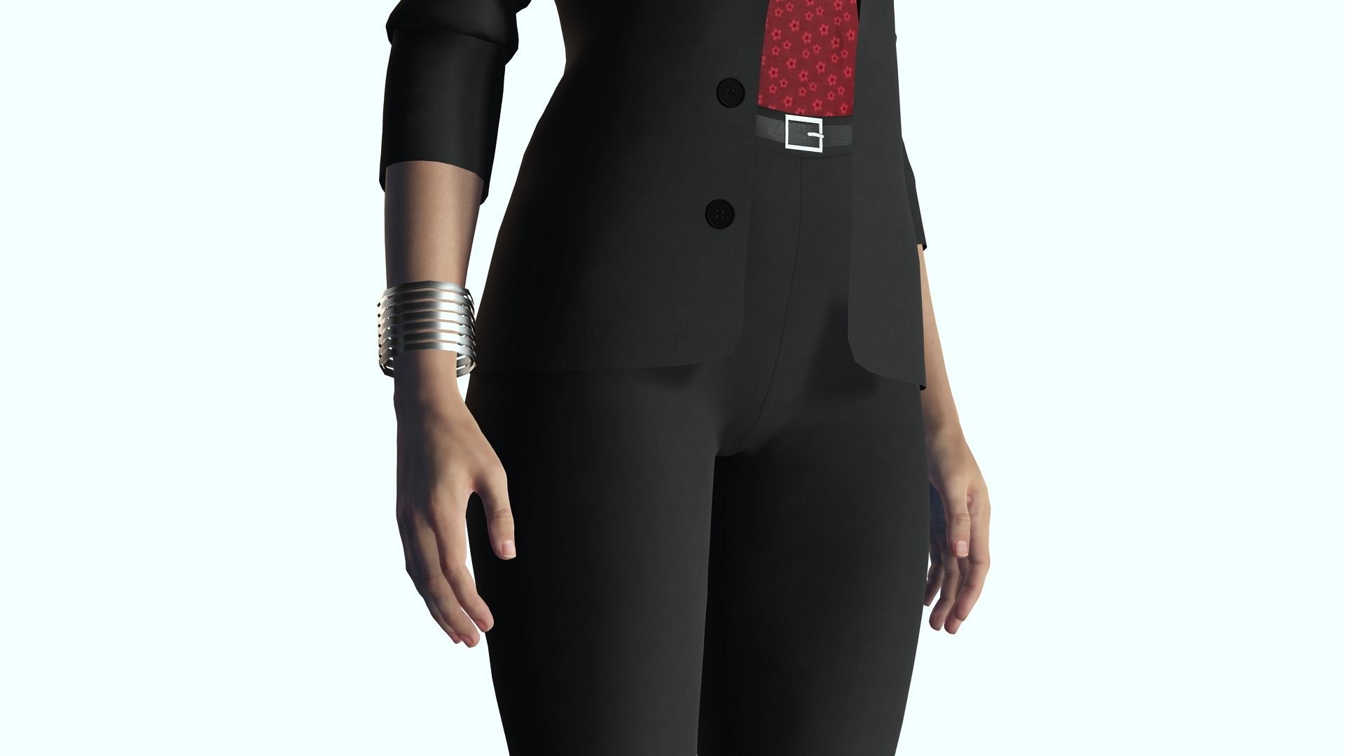 Business Woman in Suit Female 3D Model Low-poly 3D model_10