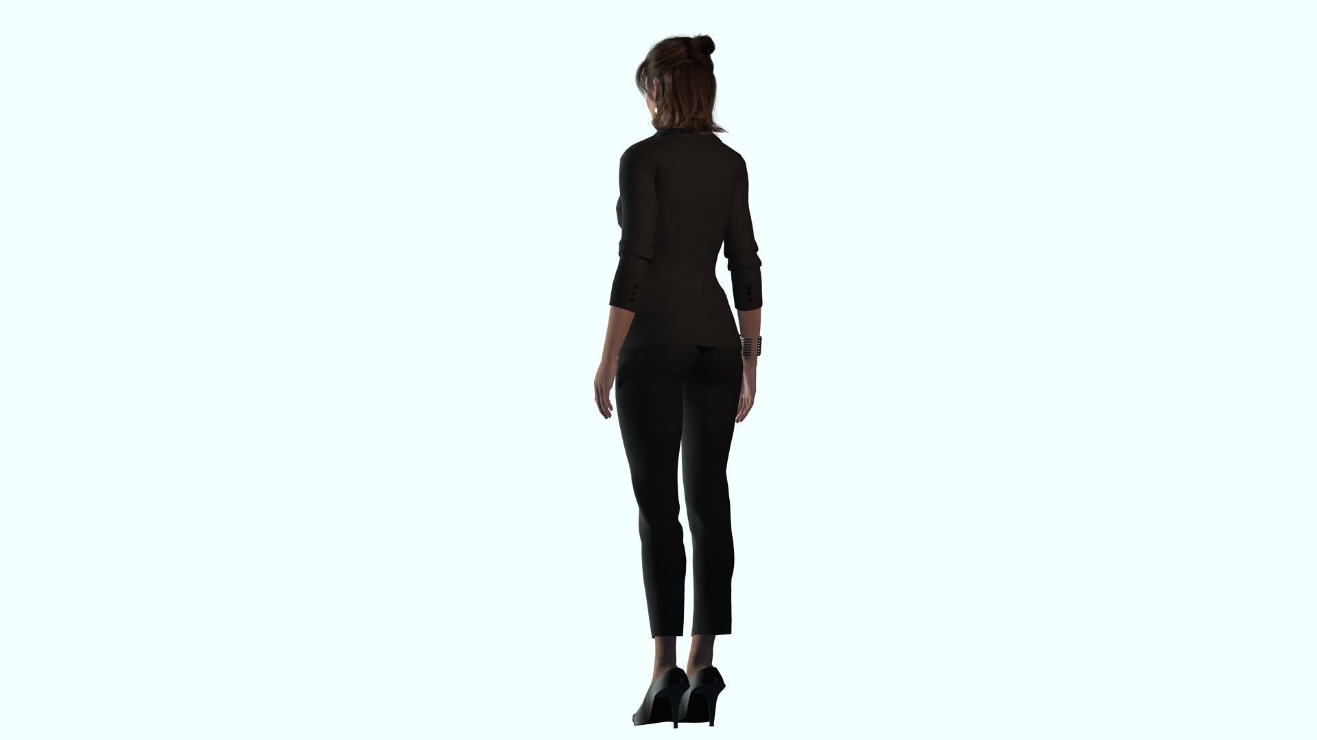 Business Woman in Suit Female 3D Model Low-poly 3D model_8
