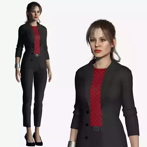 Business Woman in Suit Female 3D Model Low-poly 3D model