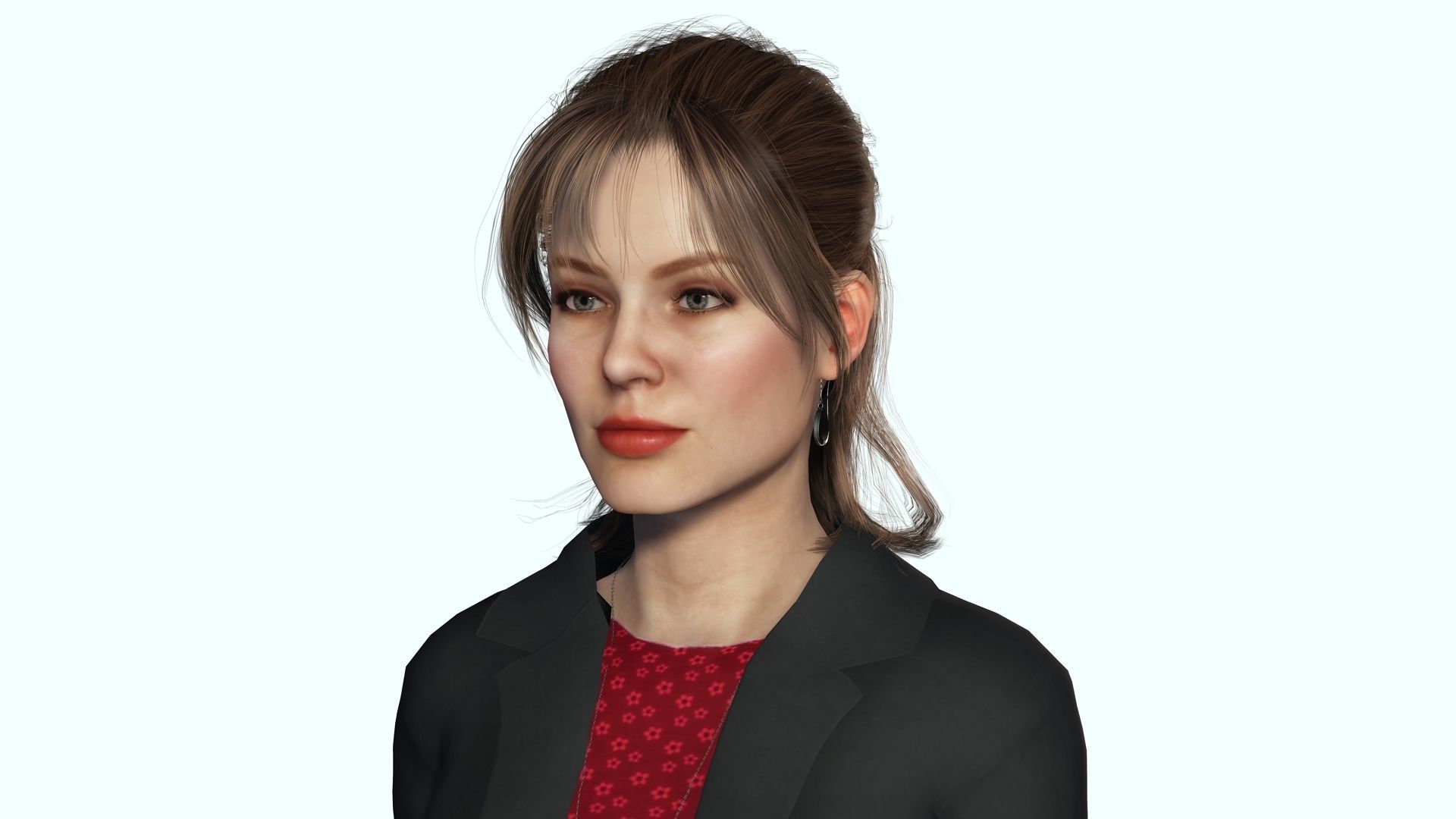 Business Woman in Suit Female 3D Model Low-poly 3D model_3
