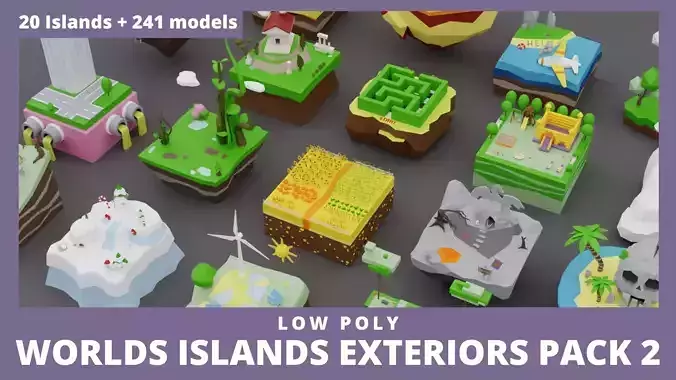 Low Poly Worlds Islands Exteriors Pack 2