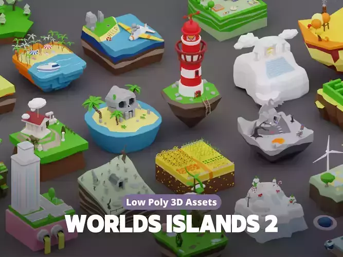 Low Poly Worlds Islands Exteriors Pack 2