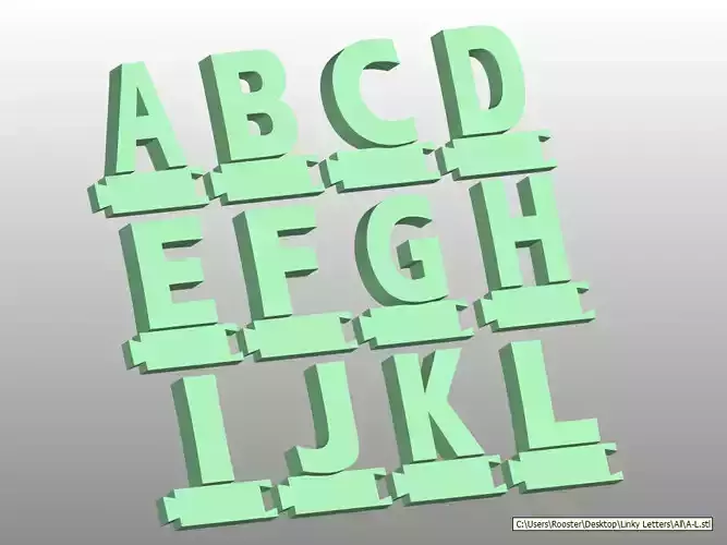 Linky Letters 3D print model