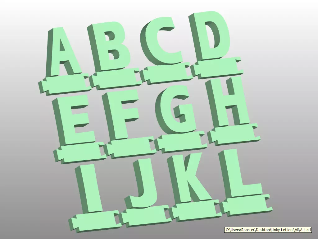 Linky Letters 3D print model