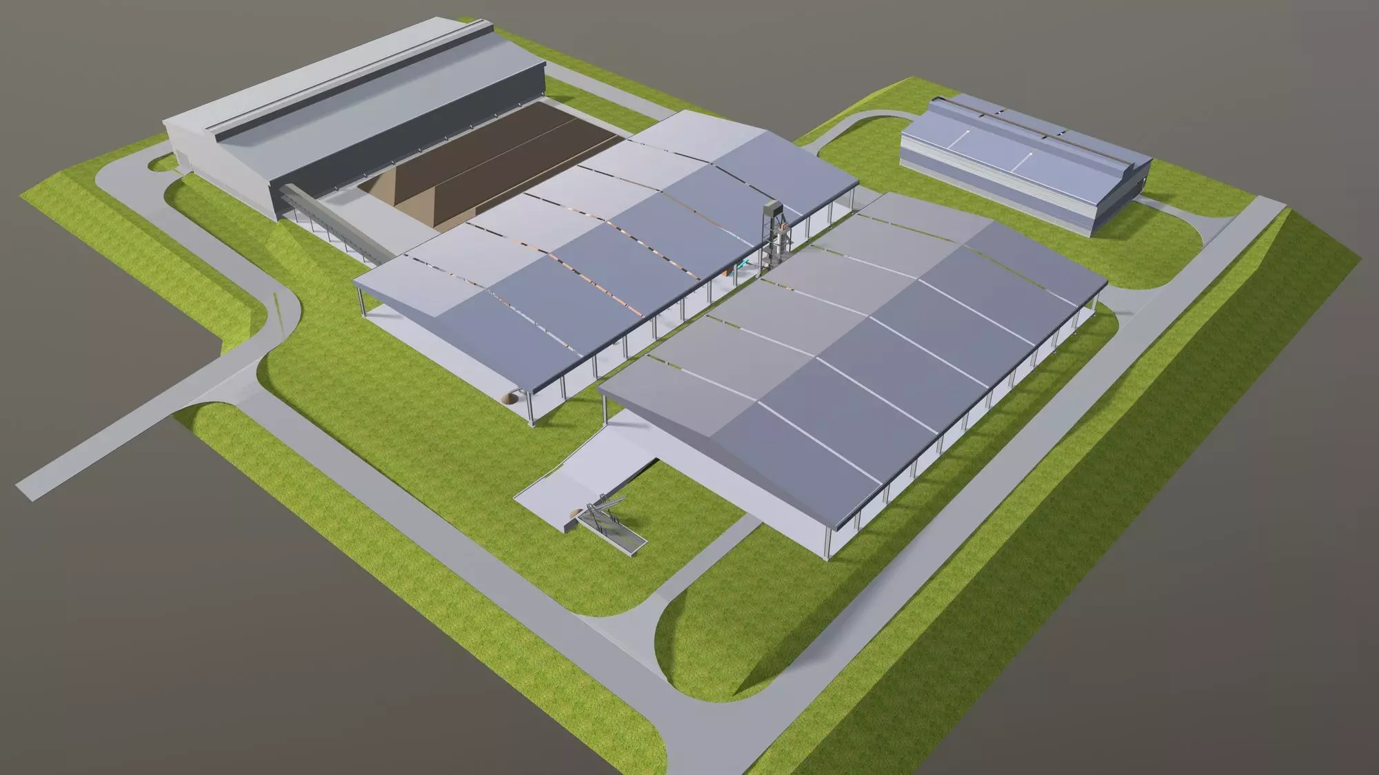 Concept layout for factory 3D model