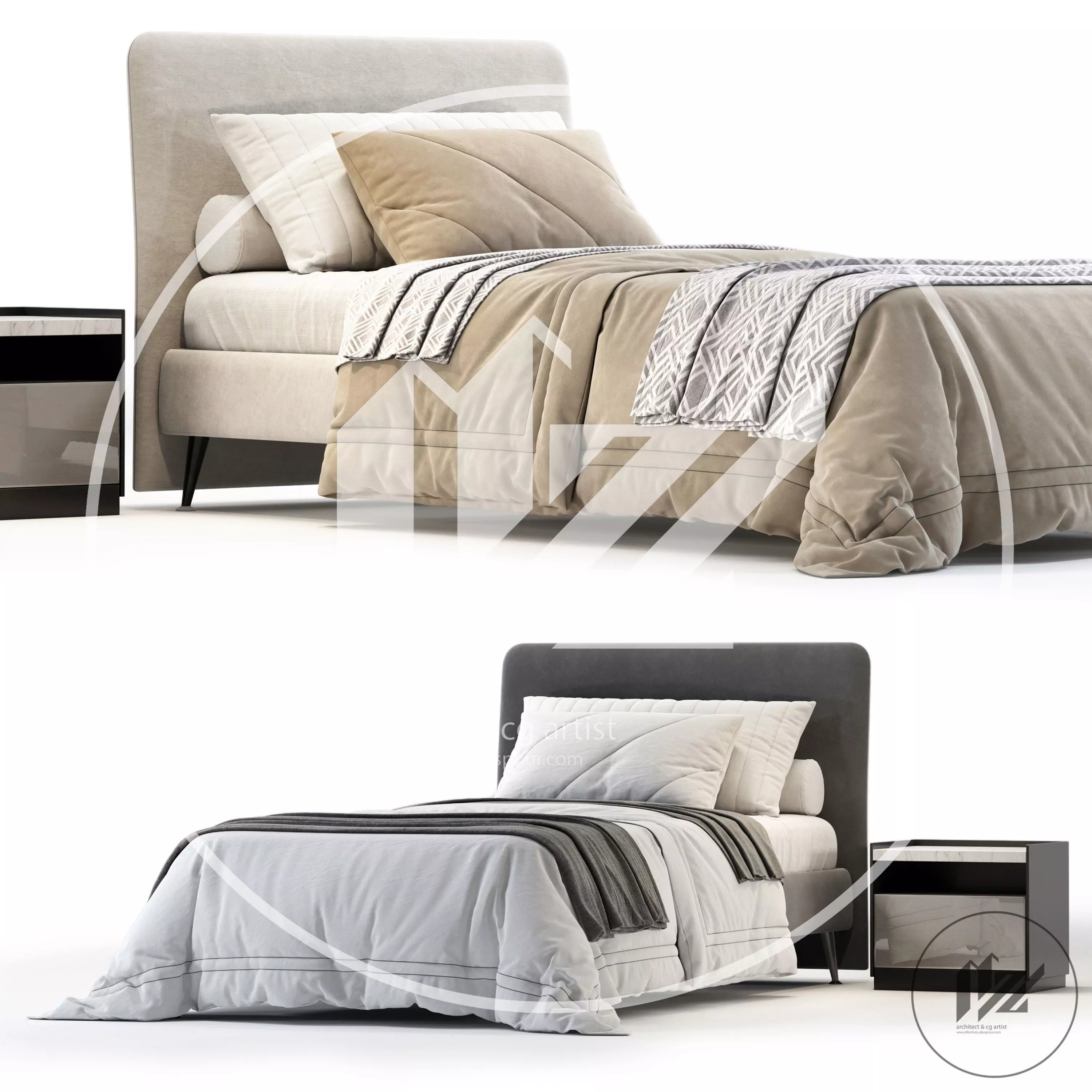 Bonaldo Tonight single bed 3D model