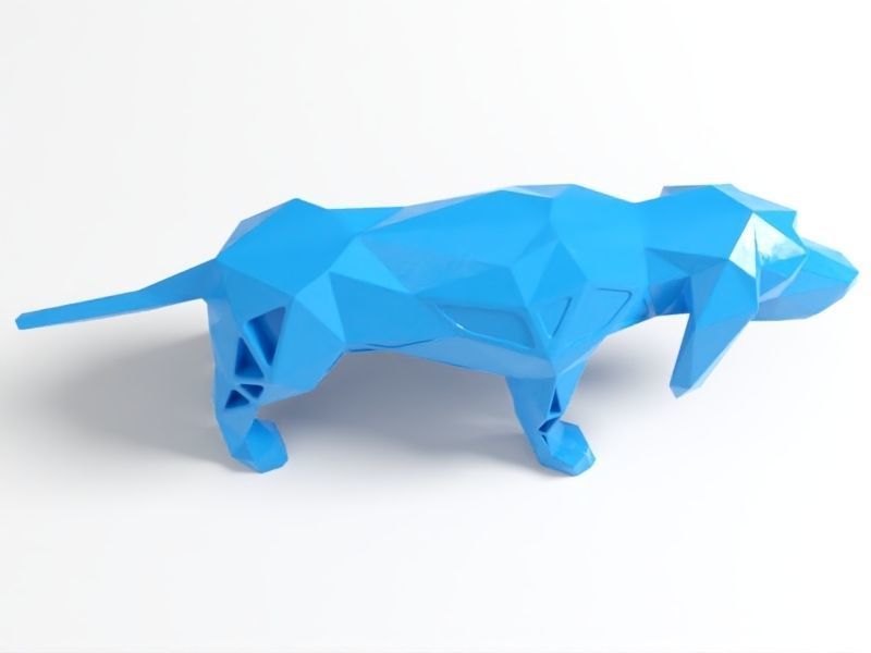 Polygon Basset Hound Dog 3D print model_4