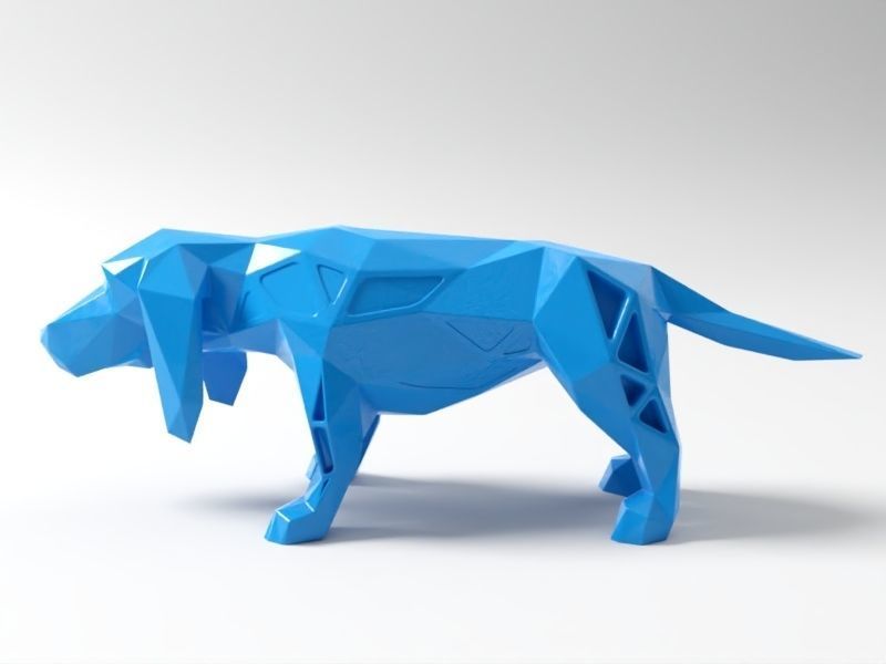 Polygon Basset Hound Dog 3D print model_1