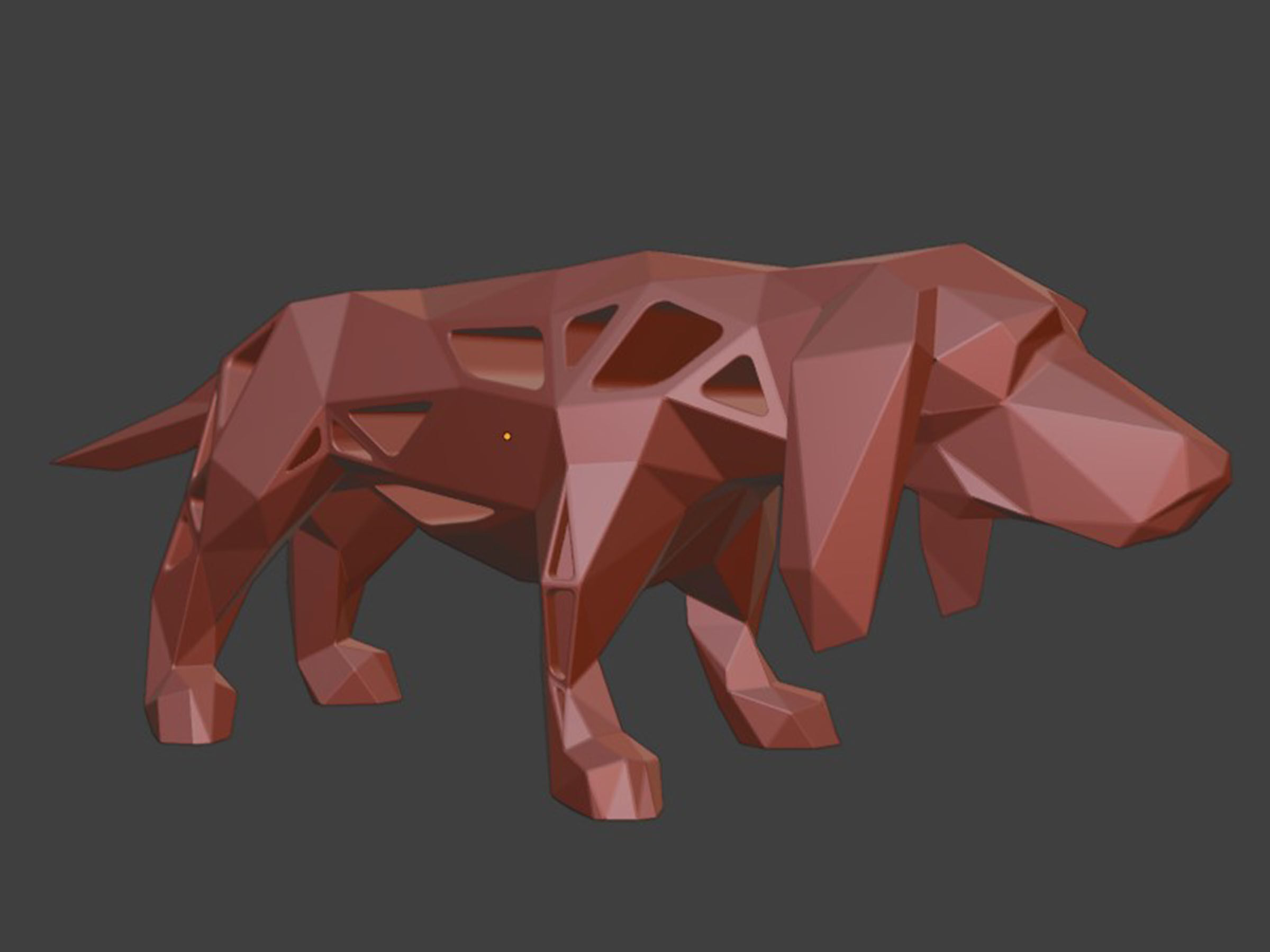 Polygon Basset Hound Dog 3D print model_7