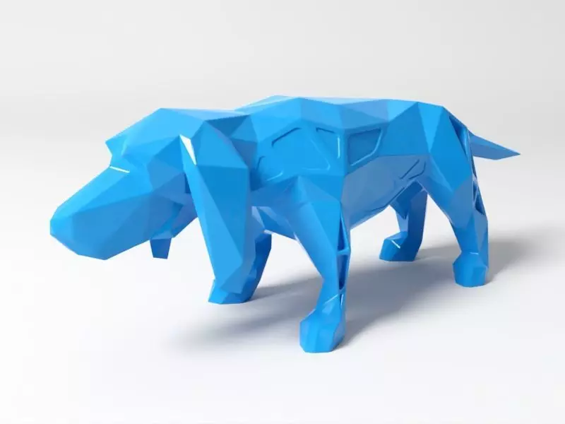 Polygon Basset Hound Dog 3D print model_0