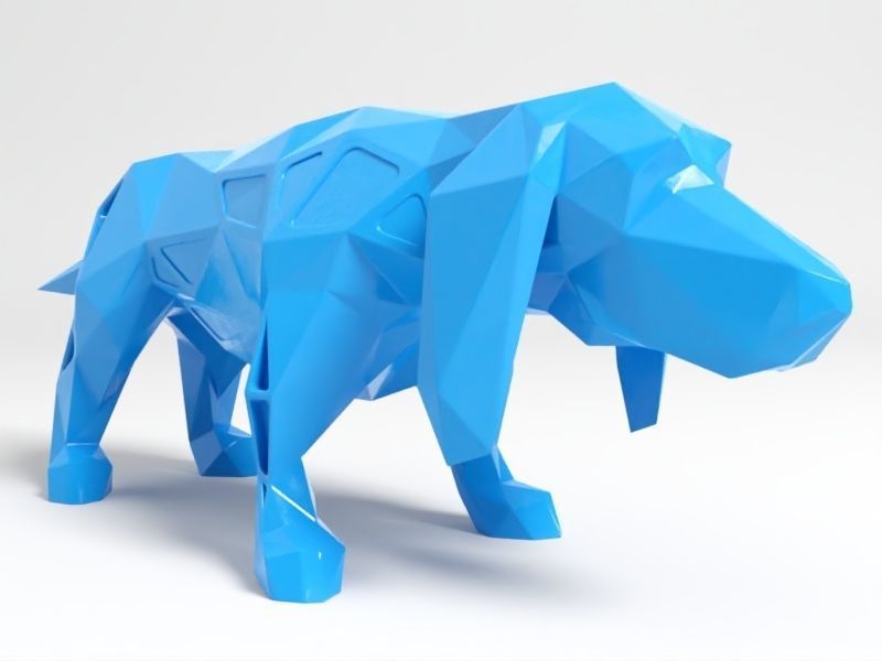 Polygon Basset Hound Dog 3D print model_5