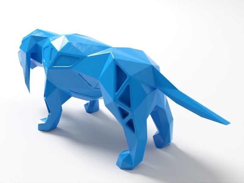 Polygon Basset Hound Dog 3D print model_2