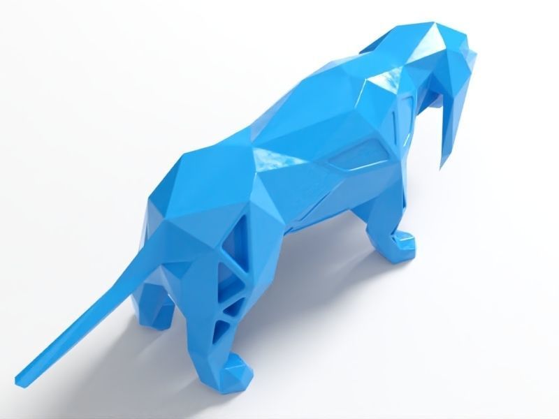 Polygon Basset Hound Dog 3D print model_3