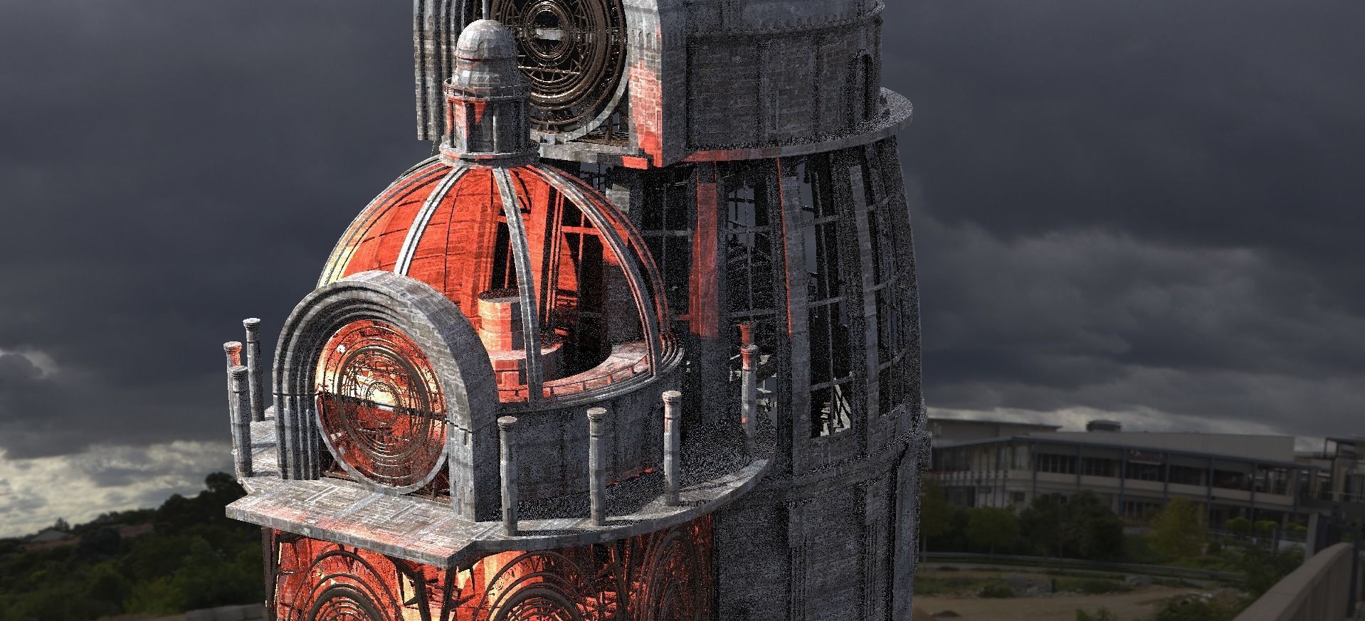 Occult observatory Tower Pillars  Kit bash 1 3D model_1