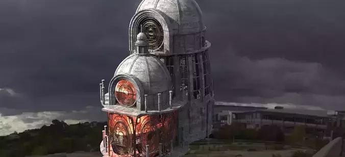 Occult observatory Tower Pillars  Kit bash 1 3D model
