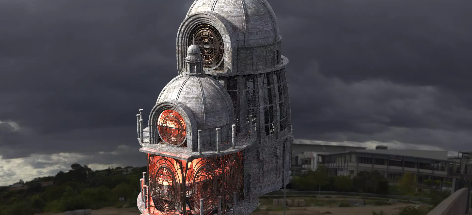 Occult observatory Tower Pillars  Kit bash 1 3D model_0