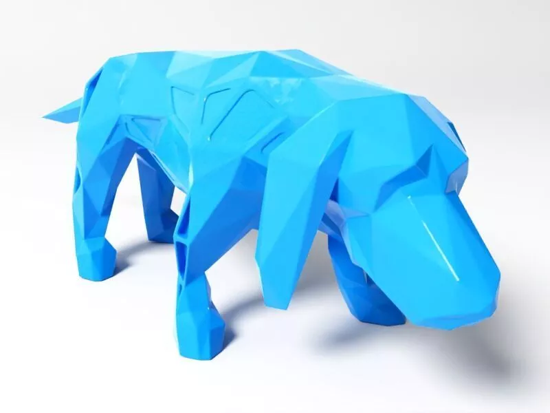 Polygon Basset Hound Dog 3D print model