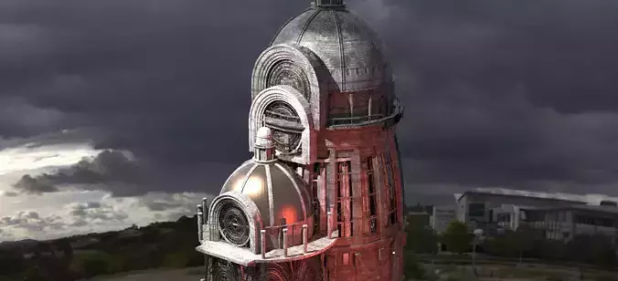 Observatory Tower Dome Temple 3D model
