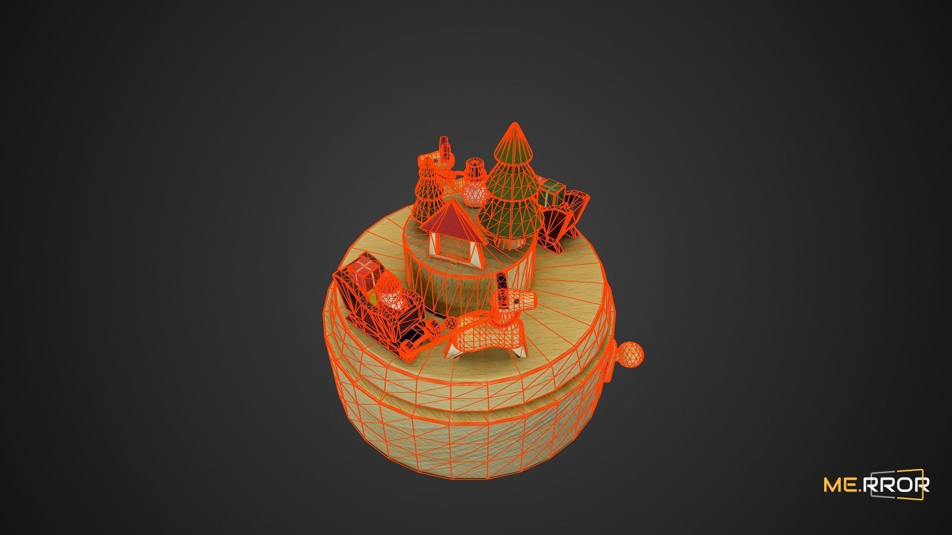 Game Ready Christams Music Box Low-poly 3D model_1