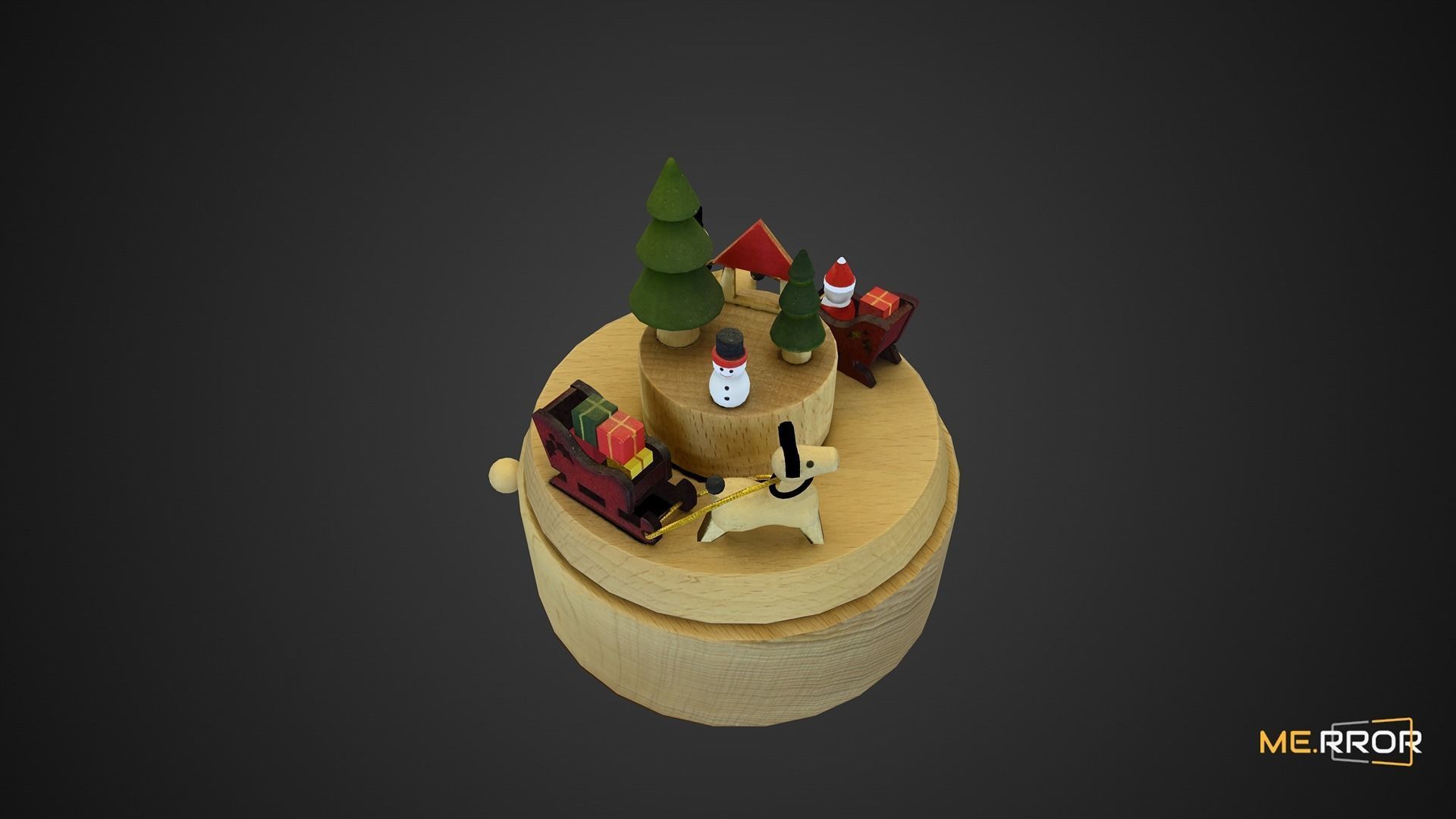 Game Ready Christams Music Box Low-poly 3D model_2