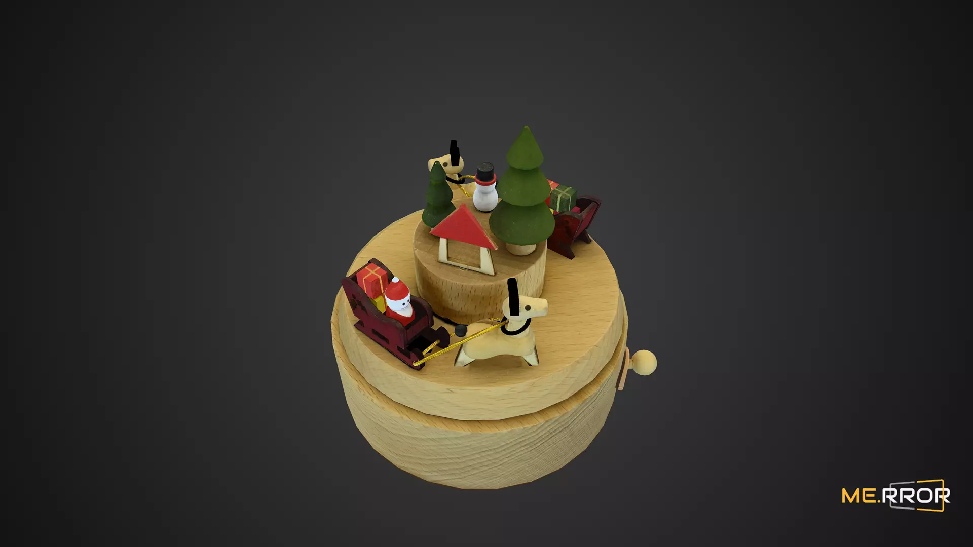 Game Ready Christams Music Box Low-poly 3D model_0
