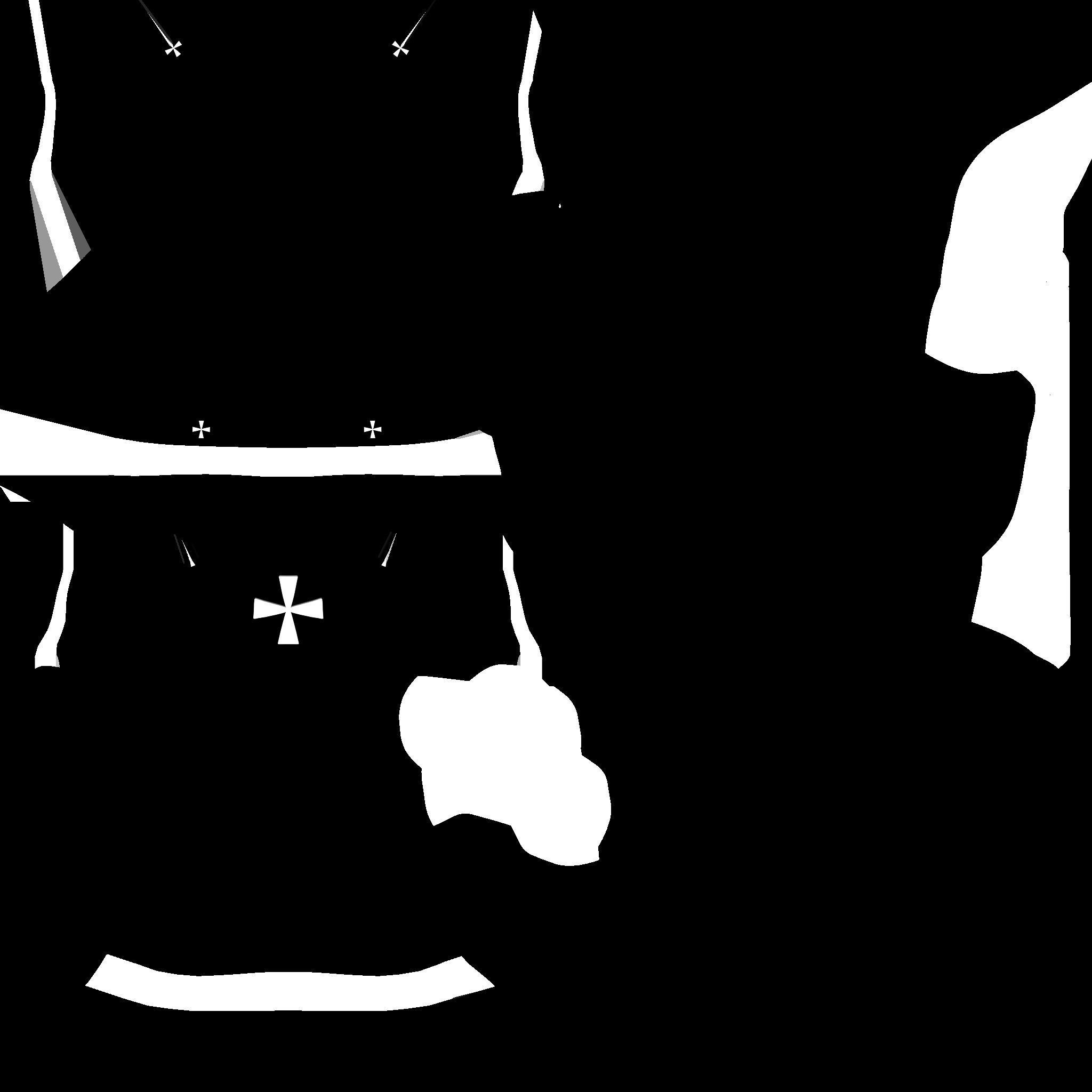 Priest Outfit A05 Black Silver - Character Clothing Design Low-poly 3D model_23