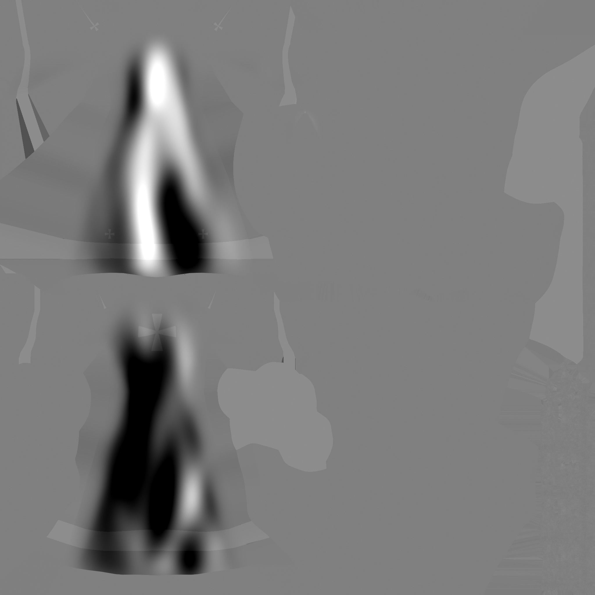 Priest Outfit A05 Black Silver - Character Clothing Design Low-poly 3D model_24