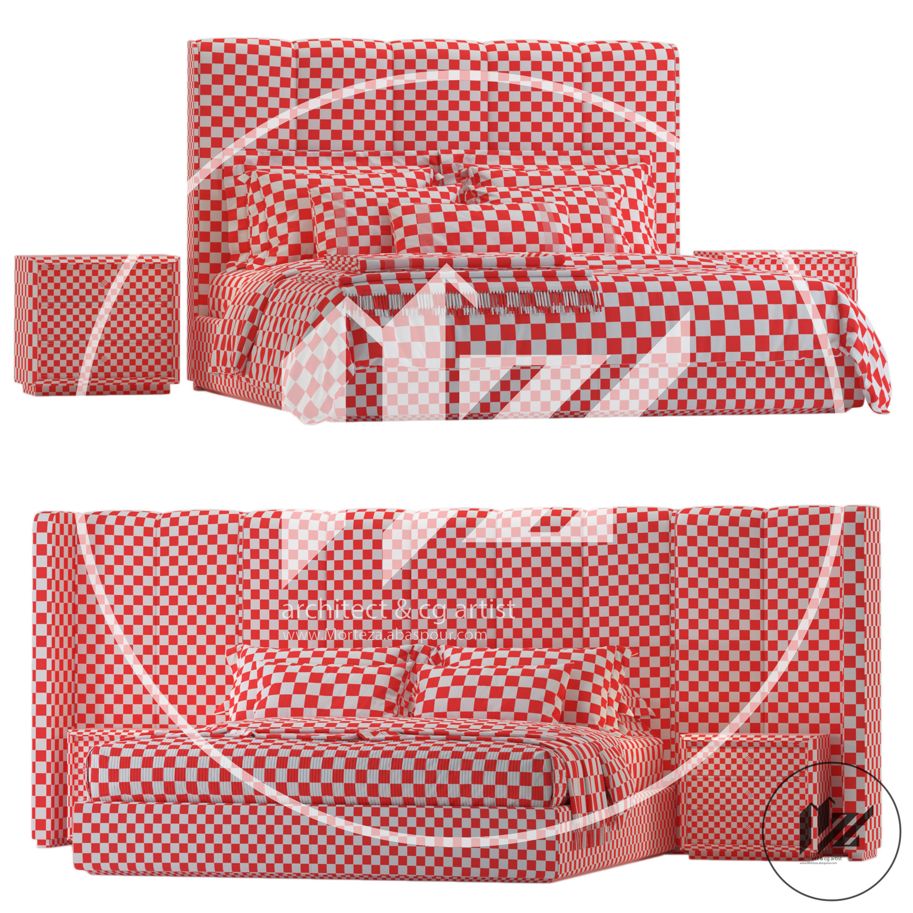 Porada Aida Bed  3D model_3