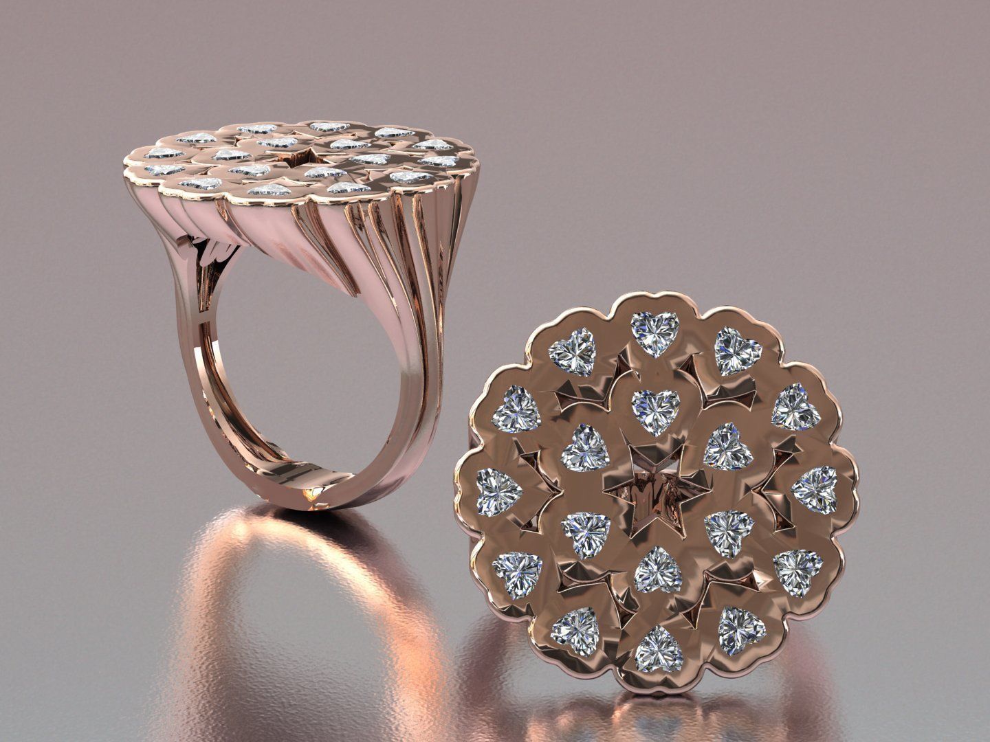 flower-wedding-cluster-ring 3D print model_6