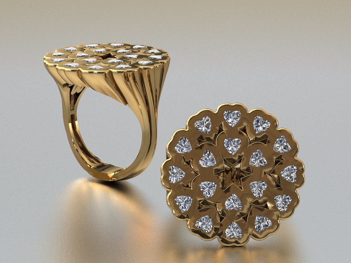 flower-wedding-cluster-ring 3D print model_3