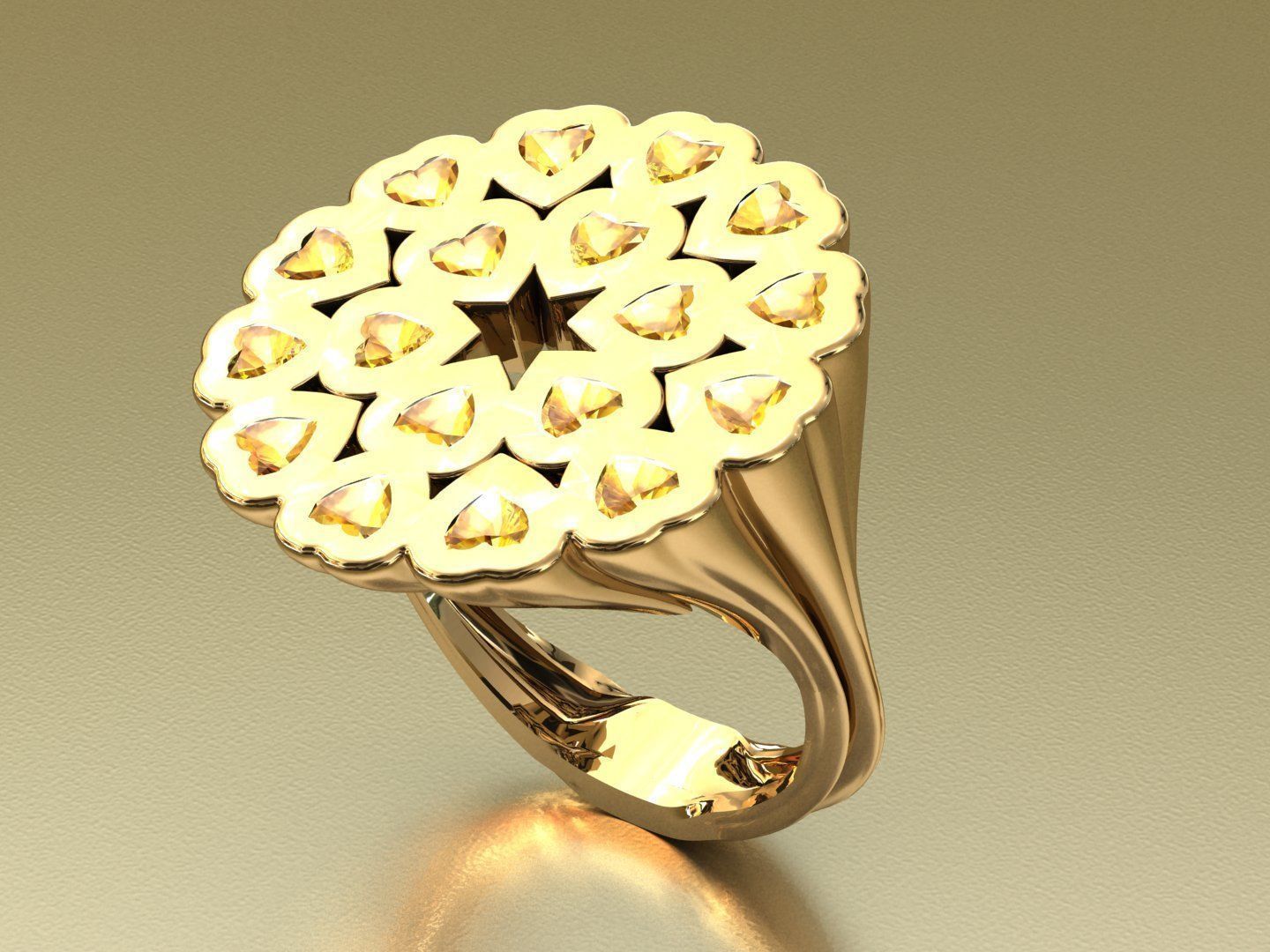 flower-wedding-cluster-ring 3D print model_2