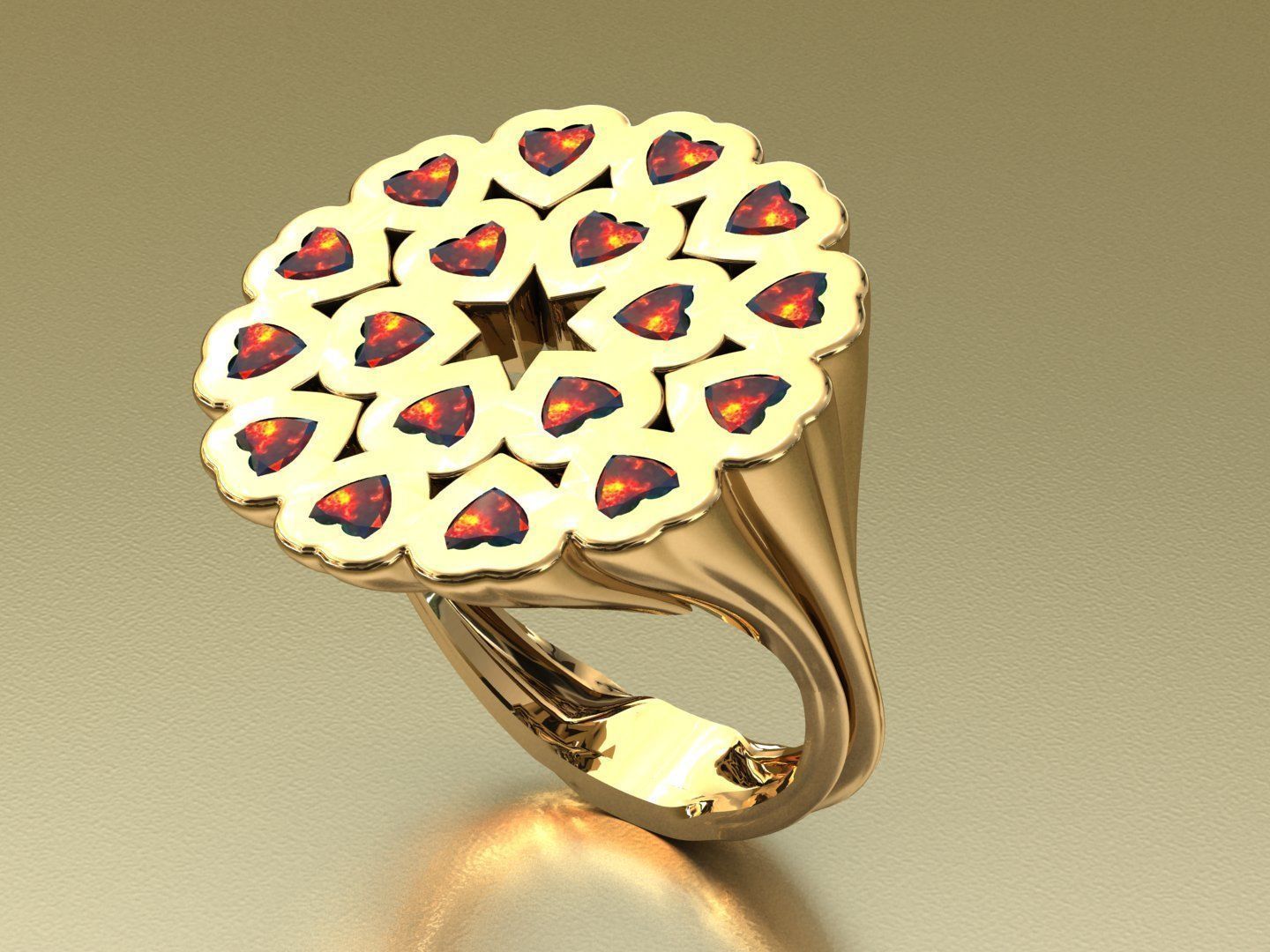 flower-wedding-cluster-ring 3D print model_1