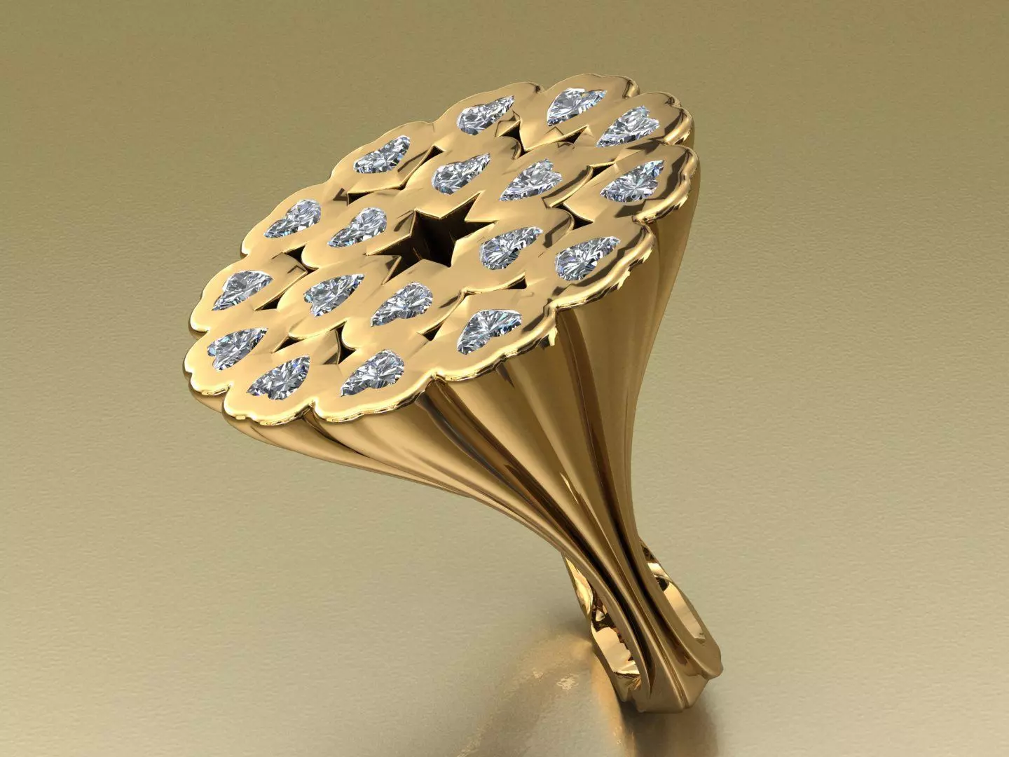 flower-wedding-cluster-ring 3D print model_0