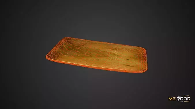 Game Ready Wooden Plate Low-poly 3D model 7