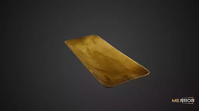 Game Ready Wooden Plate Low-poly 3D model 3